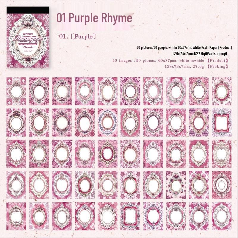 Yan Ji Retro Journal Decoration Pack: Fuyusheng Huashi Series, 40 Sheets, 6 Styles Available.
