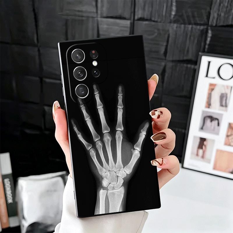 

Funny X-Ray Hand Bones Soft Phone Case for Samsung Galaxy S26 S25 Edge S24 Ultra S23 Plus S22 S21 FE S20 Black Cover Back Shell Samsung S26 Ultra