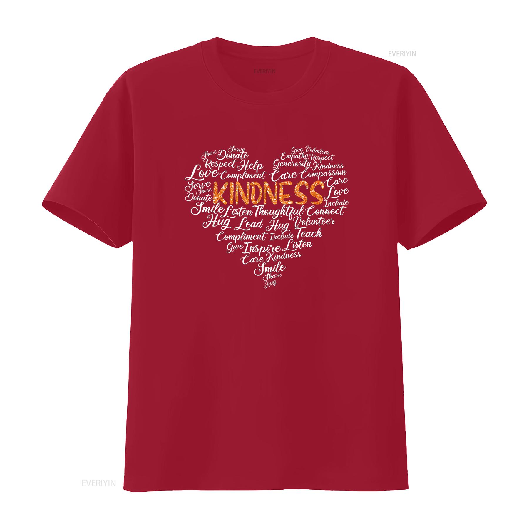 

Kindness HearT Футболка Всемирный день Будь добрым Учитель винтажная Стирка Удобная Дышащая Стильная графическая уличная одежда Мягкая Слегка S