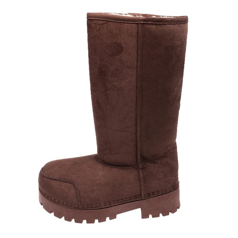 Autumn and Winter Thickness One-pedal Piled Thickened Warm Snow Boots Casual Versatile Short Medium Tube Fluffy Women's Cotton Shoes