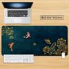 Zen Japanese Landscape Desk Mat with Birds and Mountains Gaming Mouse Pad