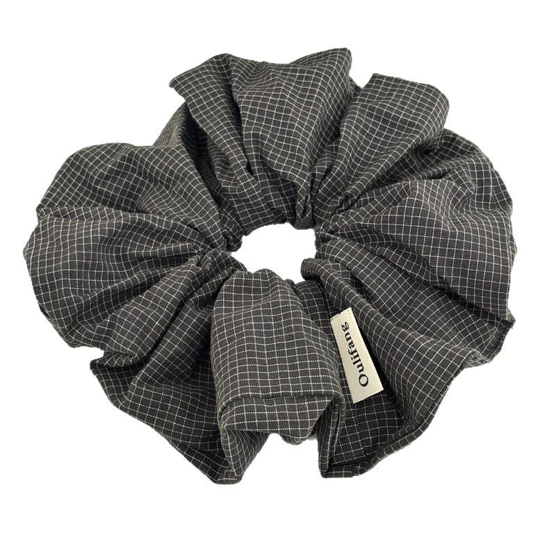 Simple and Fashionable Commuting Checkered Fabric Hairband with High-end Vintage Checkered Hair Tie for Elegant Updo
