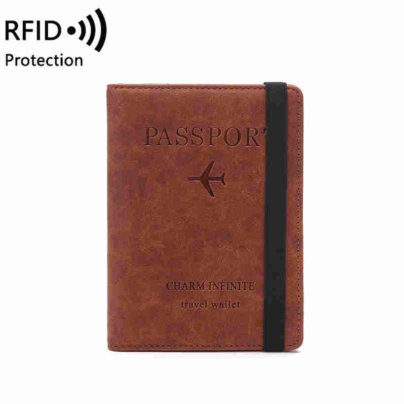 

Unisex RFID Leather Passport Bag Document Package Portable Travel Ultra Thin Passport Holder кавовий
