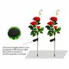 2pcs LED Solar Power Rose Flower Stake Lights Outdoor Garden Luminous Lamps