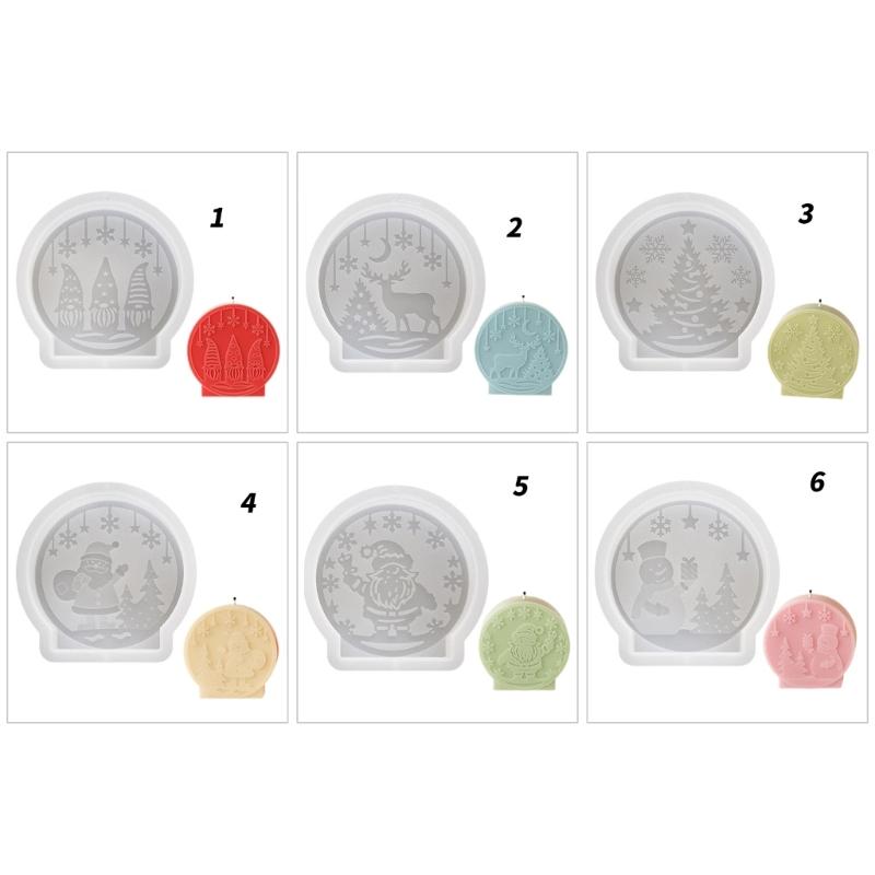 Silicone Crafting Mold Ornament Moulds Christmas Series Sculpture Moulds Figurines Molds Silicone Texture for Craft