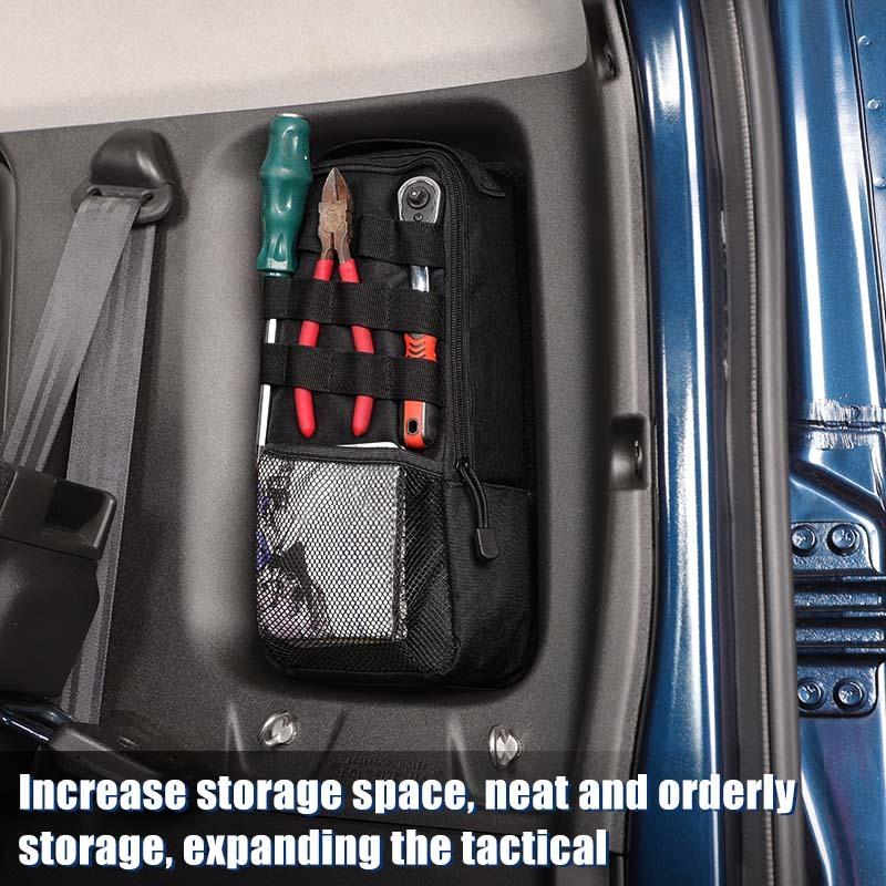 Geantă de depozitare organizatoare lateral pentru lunetă spate, potrivită pentru Suzuki Jimny 2019 în sus, versiunea cu 4 uși, depozitare, ordonare, accesorii auto