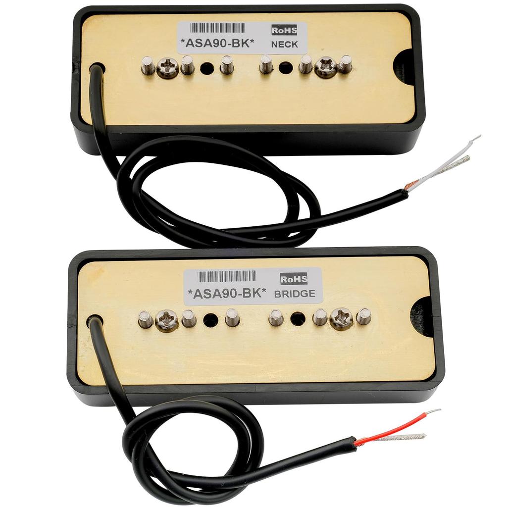 Artec ASA90 Alnico 5 P90 Soap Bar PU Set for Electric Black Pickups, Neck/Bridge Guitar,