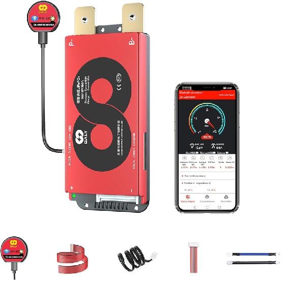 DALY Smart BMS 8S 24V 60A with WiFi Module and CAN 485 Communication Protection Board for Remote Monitoring of LifePO4 Lithium Battery Pack