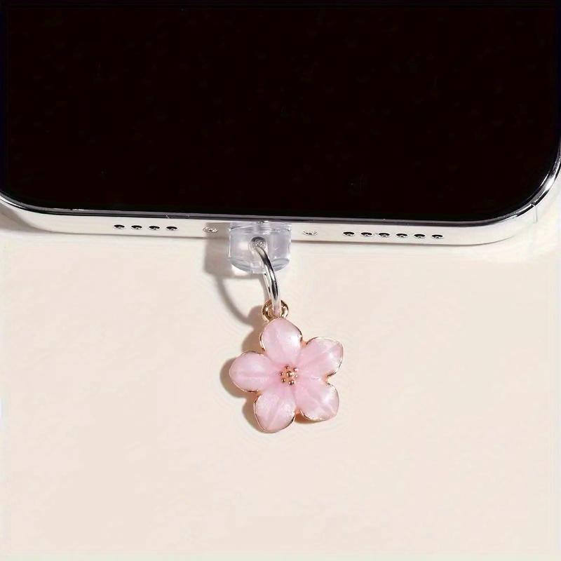1pc Simple Flower Mobile Phone Dust Plug for IPhone/Type-C