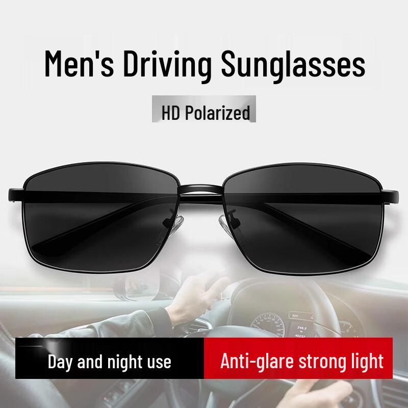 LESCA LUNETIER Men s Foldable Driving Polarized Sunglasses Black Frame