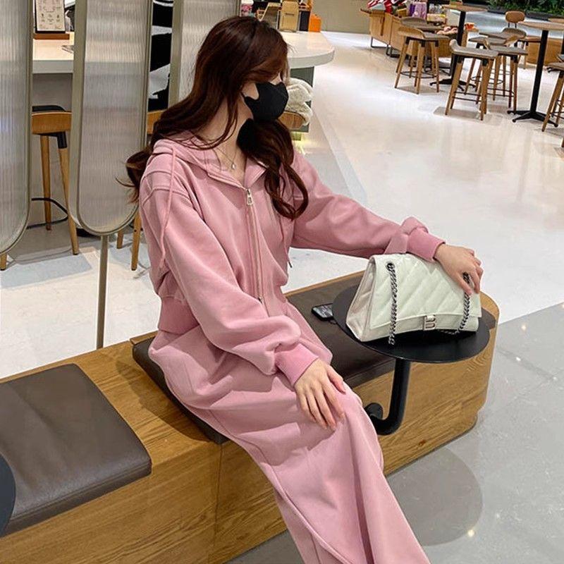 

2025 New Arrival Late Autumn Early Winter Fancy Preppy Style Casual Sweatshirt Outfit Women s Autumn Clothing Matching a Set of Fashion Pink Suit] 40/45kg/S