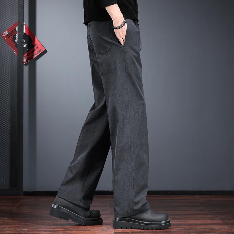 Jie Leinuo Men's Casual Straight-Leg Trousers