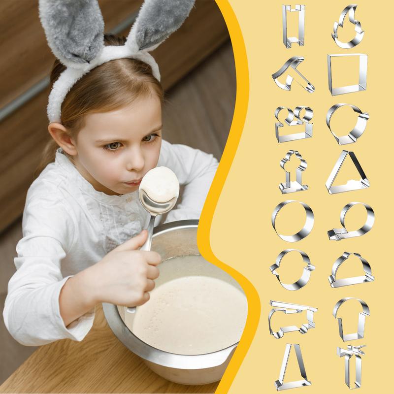 Cookie Cutter Shapes Stainless Steel Fondant Mold Fire Fighting Equipment Cookie Cutter Set Of 16 For Kids Adults Wedding