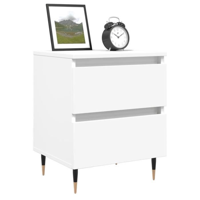 VidaXL Tables de chevet 2 pcs blanc 40x35x50 cm bois d’ingénierie 826861