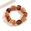 Boho Multicolor Resin Irregular Square Beaded Bracelet for Women Men New Trendy Acrylic Geometric Strechy Bracelet Jewelry Gifts