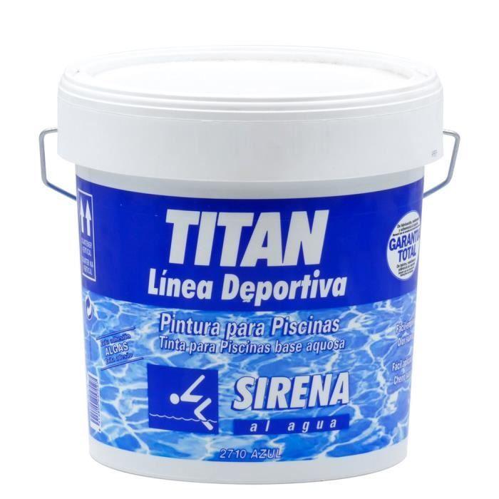 Peinture Piscines - Titan - Sirena À l'Eau 4 L - Bleu - Antialgues - Finition Mate