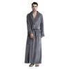 Mens Solid Thicken Velvet Robe Bathrobe Gown Pajamas Sleepwear Pocket Waistband