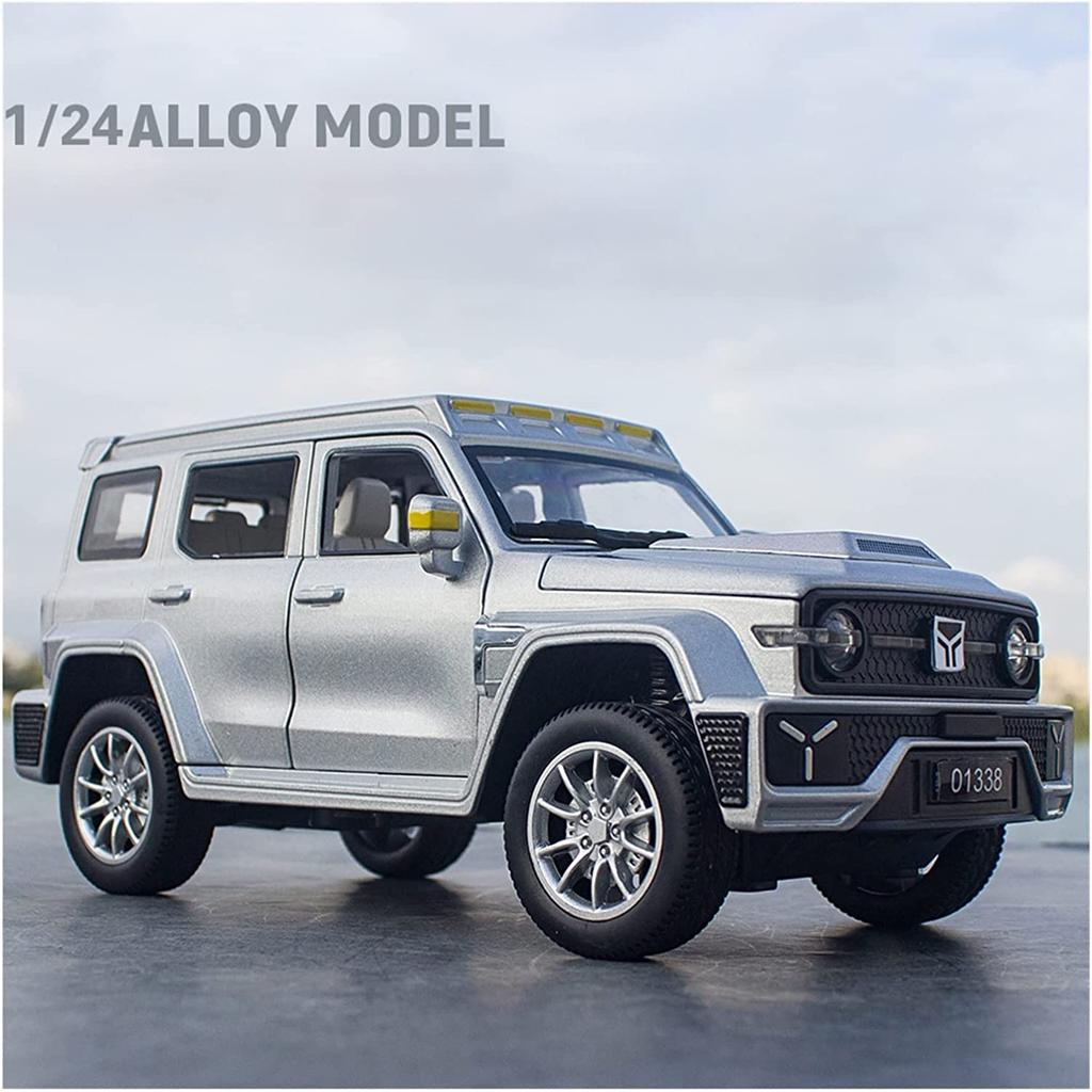 1/24 Scale Jeeps Wrangler Tank 300 Diecast Car Model Toy, Pull Back Toy Vehicle with Sound and Light for Kids Toddler Boys Girls Gift Collection