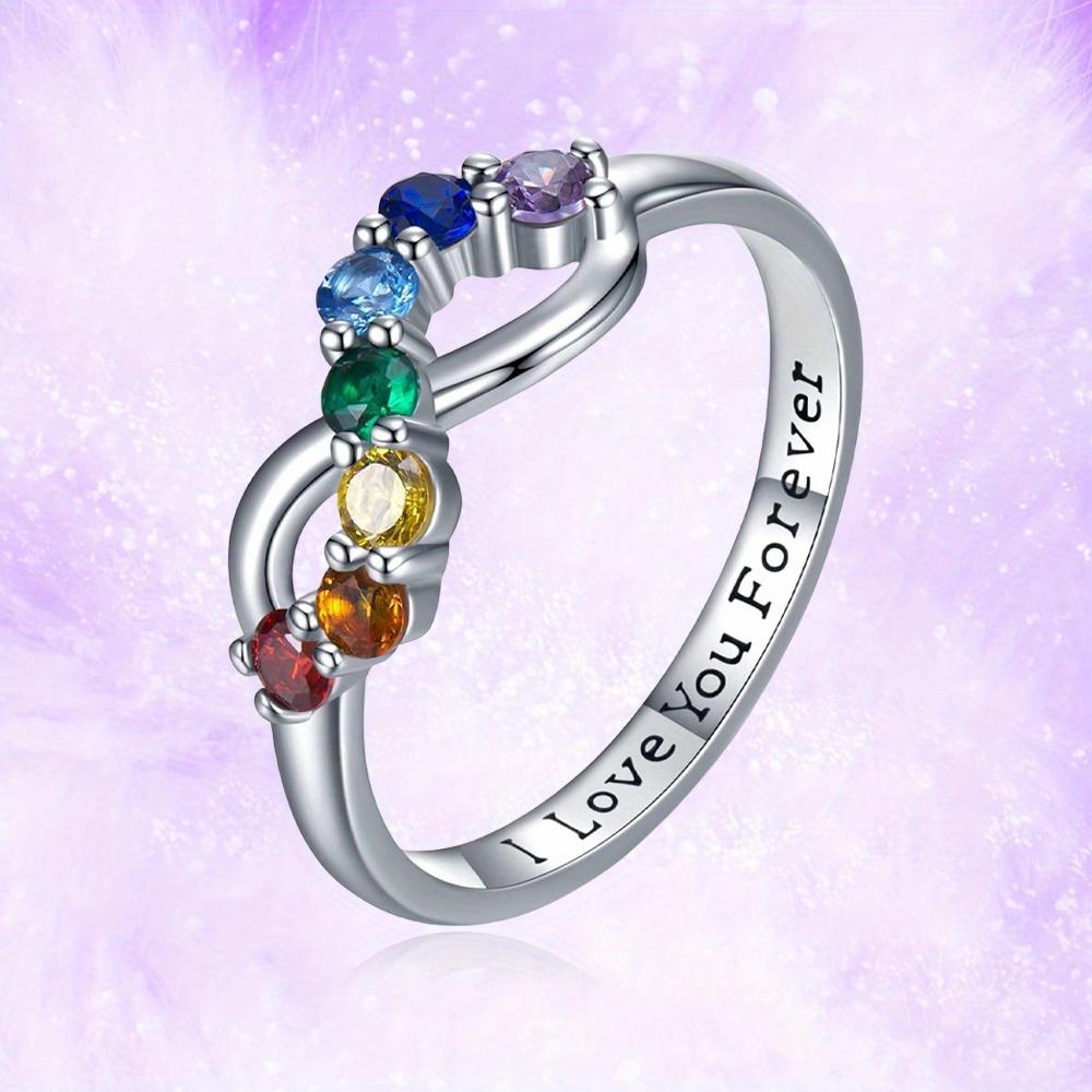 1Fashionable and Exquisite Colorful Artificial Stone Ring, a Perfect Gift for Birthdays and Christmas