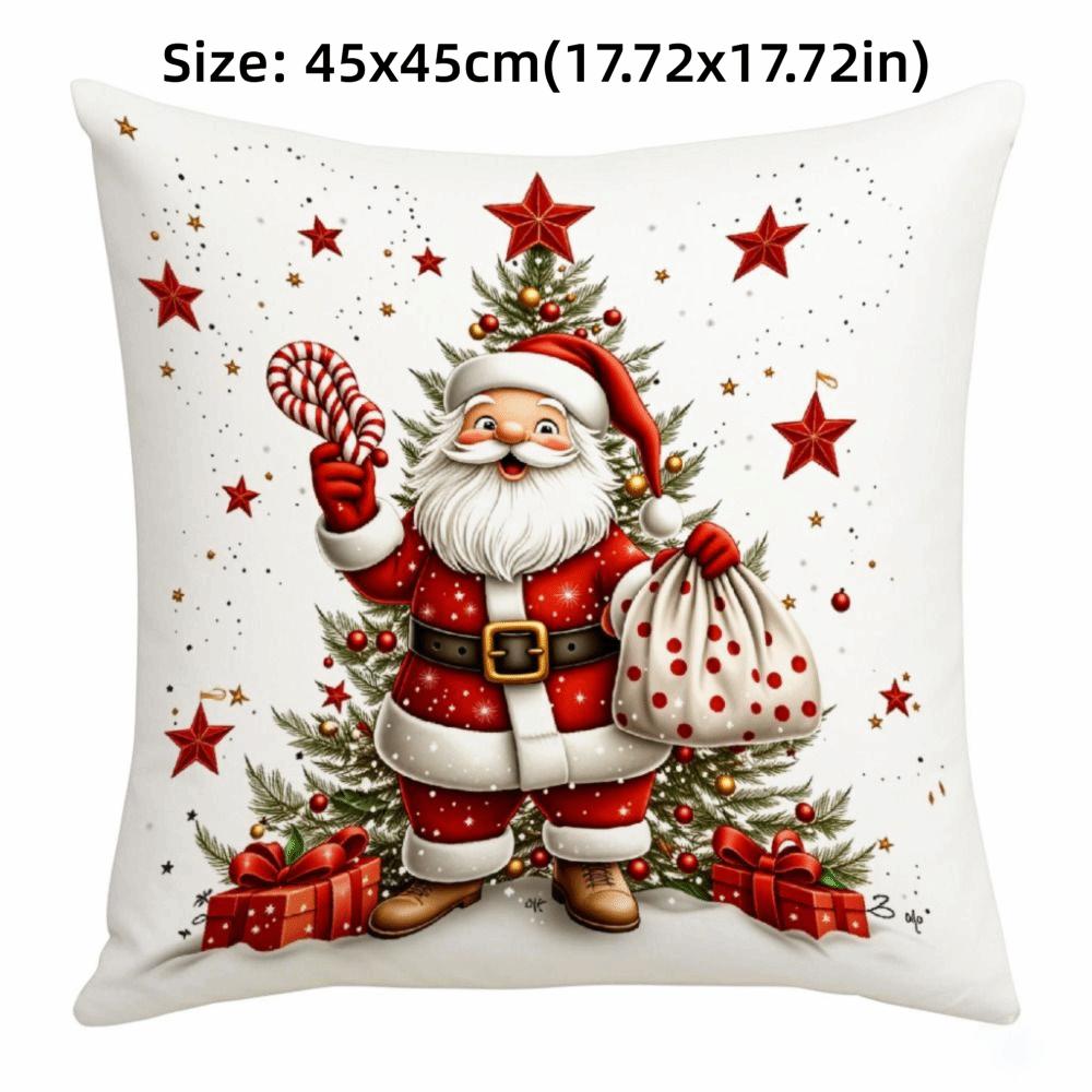 45x45cm Christmas Pillow Cover Soft Sofa Cushion Cover New Throw Pillowcase  Xmas Home Decoration