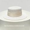 Fashion Wide Brim Summer Sun Hats UV Protection Ribbon Decor Flat Top Hat Versatile Adjustable Beach Hats for Women