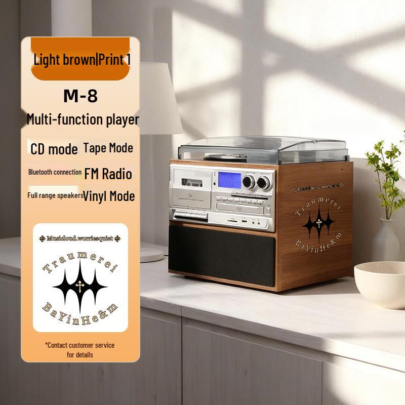 Cross Classic Multifunction Retro Record Player with HIFI Harman Sound, CD, Cassette, and Bluetooth Speaker