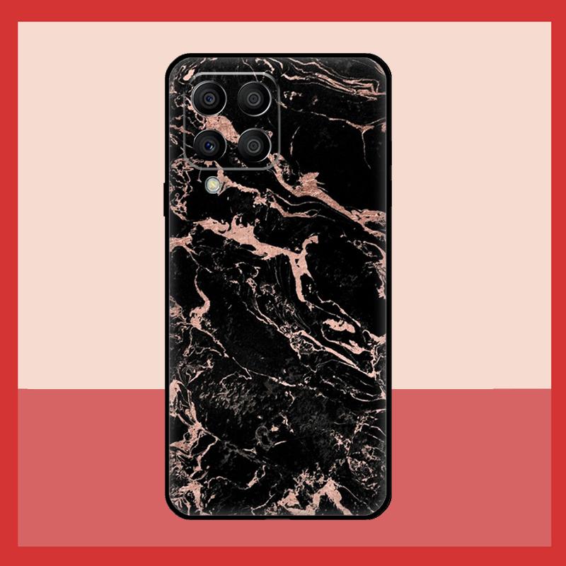 Teal Blue Gold Agate Marble Case For Samsung Galaxy M52 M32 M53 M16 M11 M21 M31 M35 M12 M13 M14 M15 M36 M56 M55 M34 M54