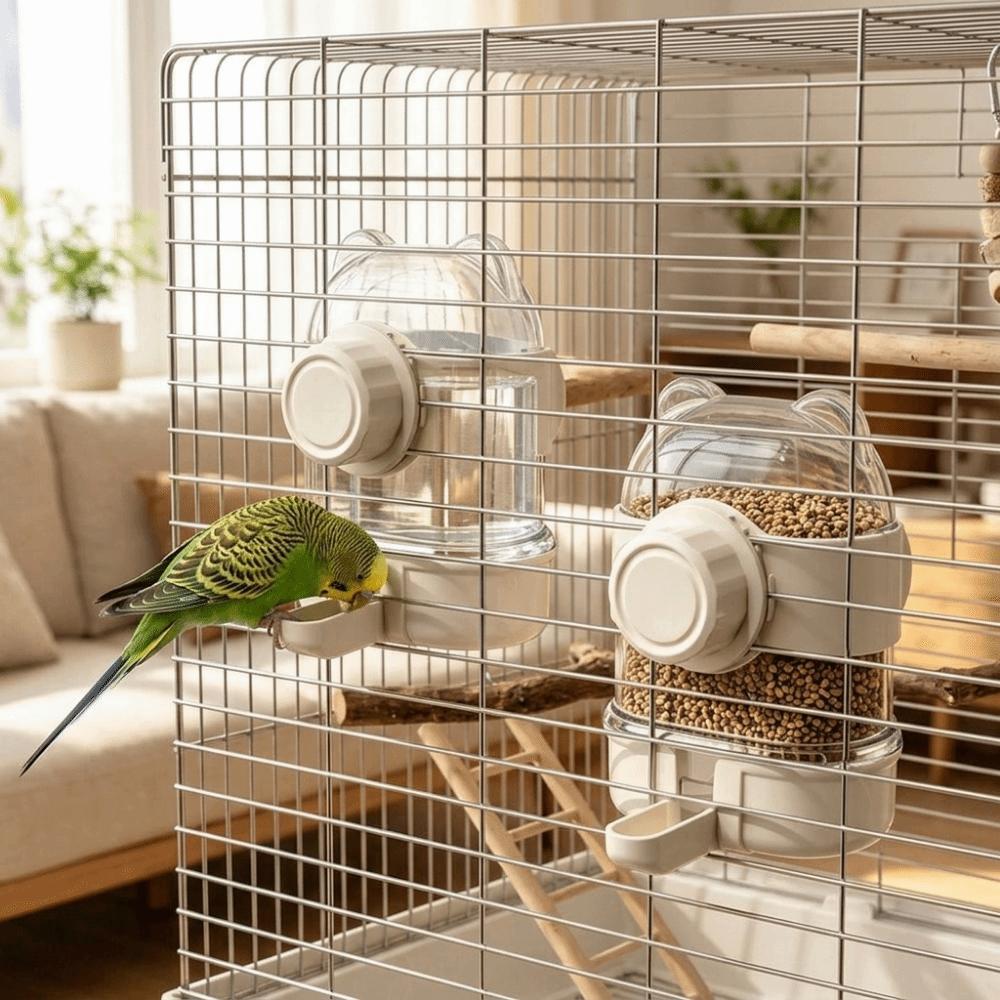 Large Capacity Automatic Bird Feeder Hanging Bird Feeding Bowl Bird Food Container  Parakeets