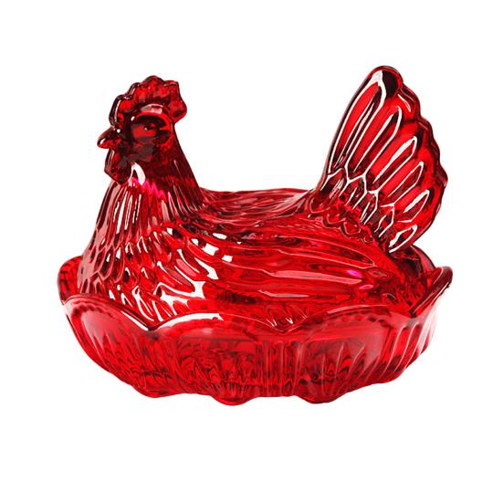 Glas Henne auf Nest Süßigkeitenschale mit Deckel Große Fußschale für Süßigkeiten Kekse Nüsse Desserts Vintage Rustikal Bonbonglas für Zuhause Küche Büro