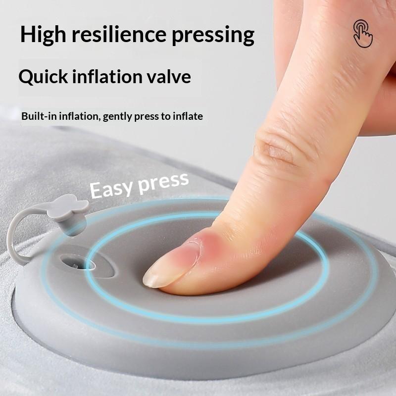 Inflatable Footrest Pillow Skin-friendly Non-slip PVC Cushion for Long Travel Flight Office Home Foot Rest