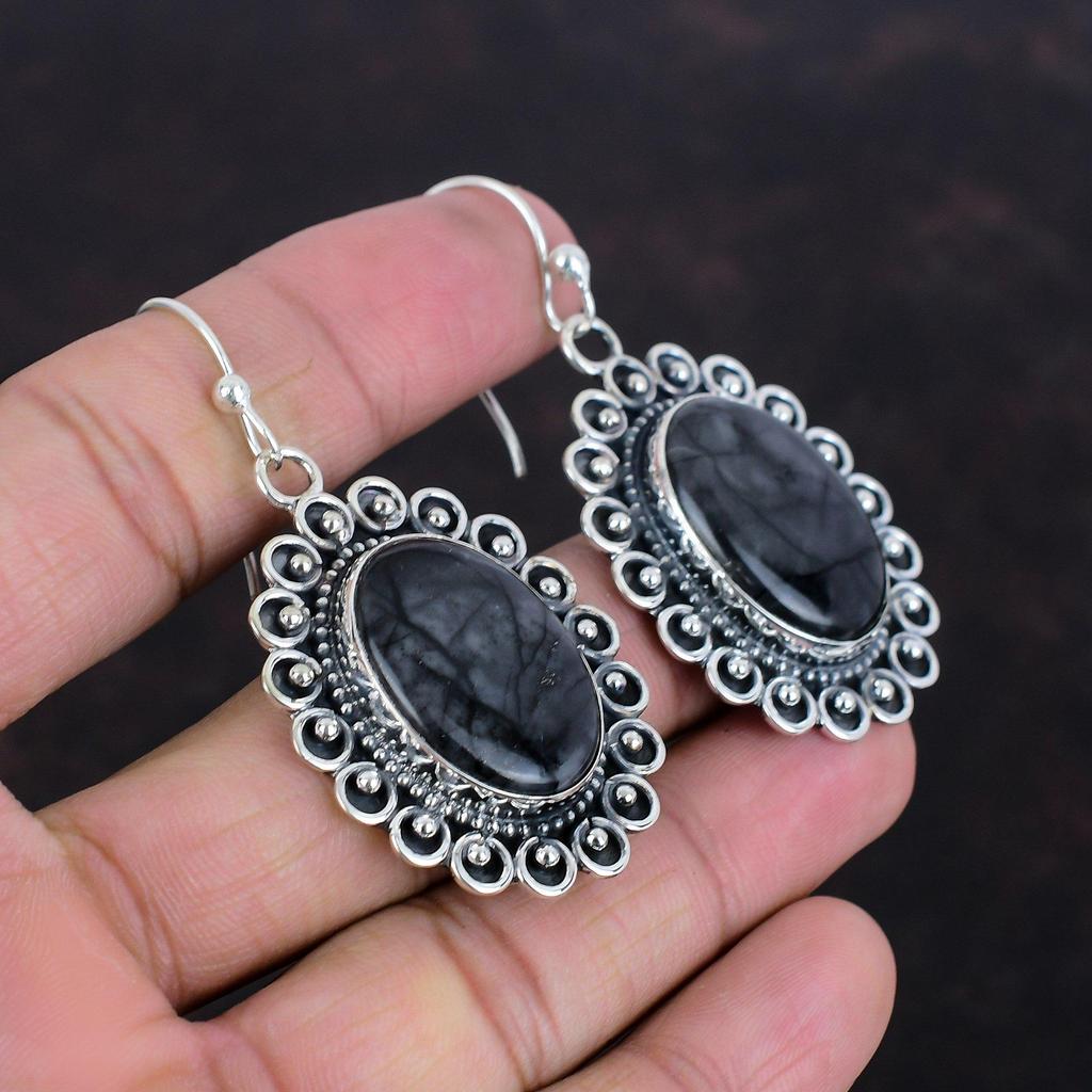 Picasso Jasper Gemstone Earrings 925 Sterling Silver Earring Handmade Boho Jewelry Birthstone Earring Gifts For Women Picasso Jasper Jewelry