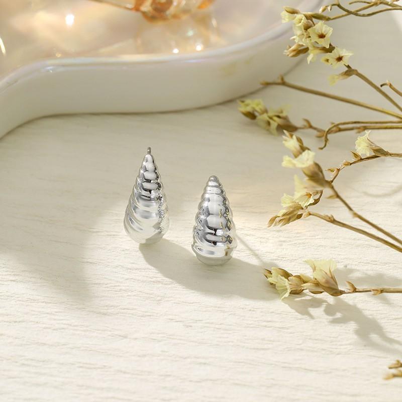 

Винтажные серьги-полумесяцы в виде капли воды, нишевый дизайн, легкая роскошь, элегантные, неправильной формы, со спиральным узором CCB