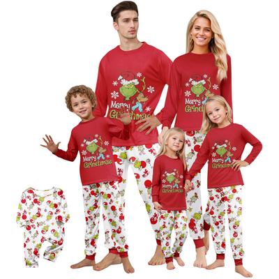 Print Schattige Gezinsset Pyjama's, Huis Kleding, Gezinsset Lange Mouw Top Broek Set