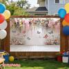 2D Enchanted Spring Floral Backdrop, Hanging Flowers & Butterflies for Outdoor Events & Live