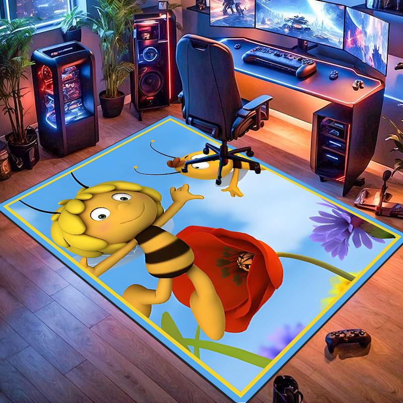 Biene Maja Teppich, geeignet für Wohnzimmer, Schlafzimmer, Spielzimmer, Computerraum und Heimdekoration.