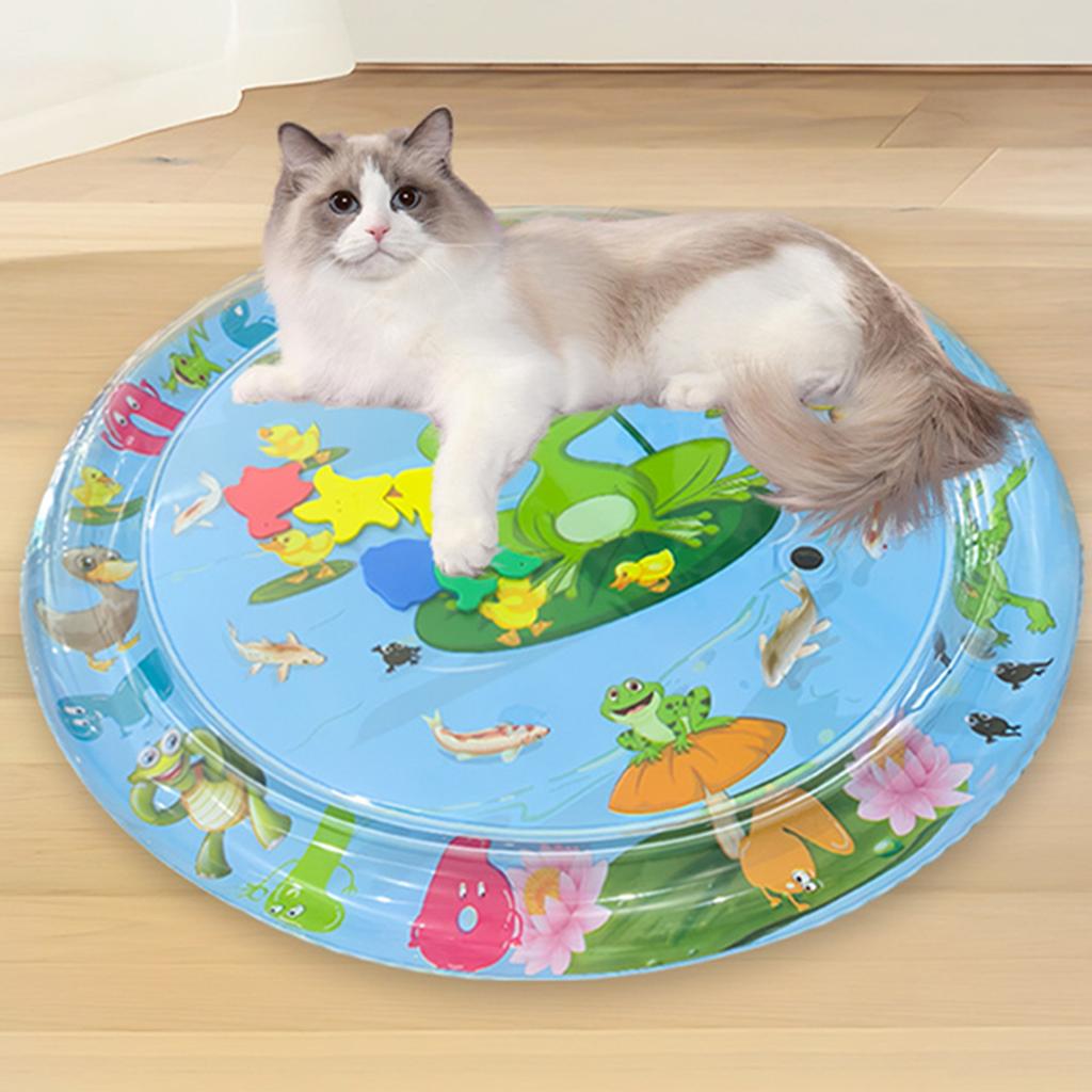 Pet Waterbed, Thickened And Dog Water Sensory Play Mat, Waterbed Toys With Fish, Washable Inflatable Play Mat, Puncture Proof Pet Pad, Feels Cool An