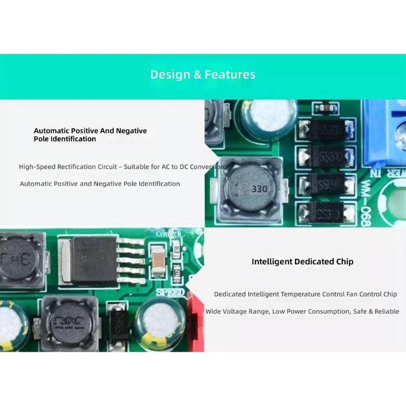 Electronic Fan Speed Regulator Module 5V 12V 24V Output Adjustable For PC And LED Lighting