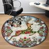 1pc Winter Deer Office Round Area Rug, Under Office Chairs Bedroom Living Room Home Decor, Room Deco
