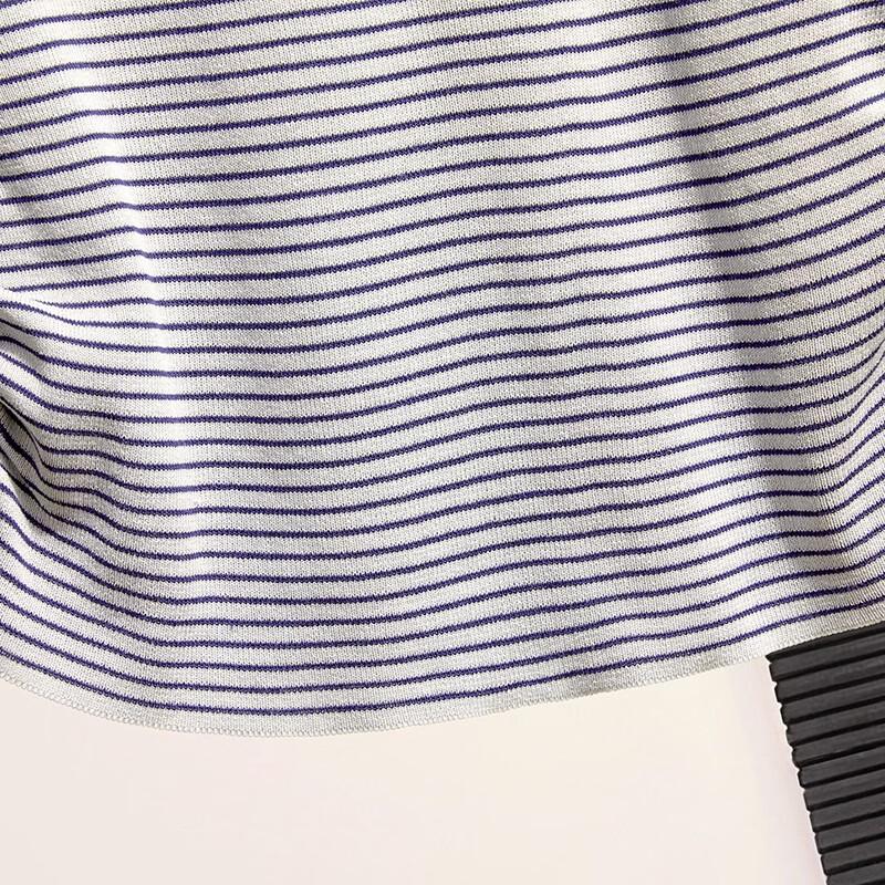 Women's 2026 Spring Slim Fit Striped Knit Short Sleeve T-Shirt