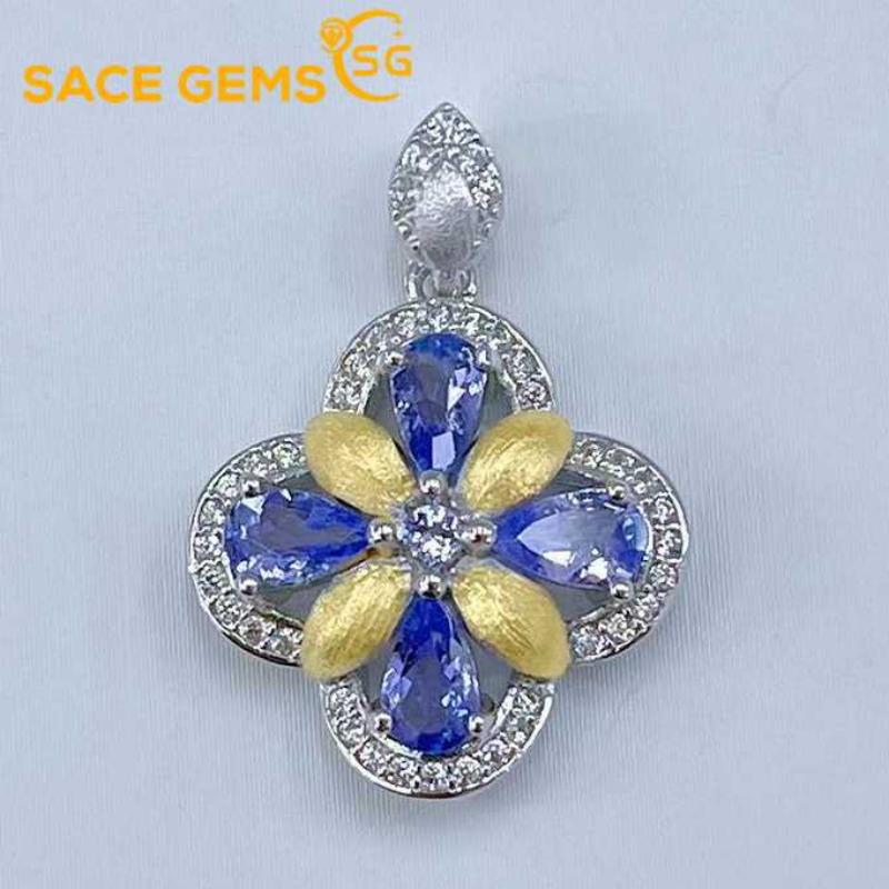 Sace Gems 925 Sterling Silber 3*5MM Natual Tansanit Edelstein Armbänder für Frauen Verlobung Cocktail Party Edlen Schmuck