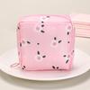Sanitary Towel Bag Cartoon Print Portable Zipper Closure Hanging Hoop Girls Diaper Sanitary Napkin Storage Pouch Coin Purse Jewelry Organizer