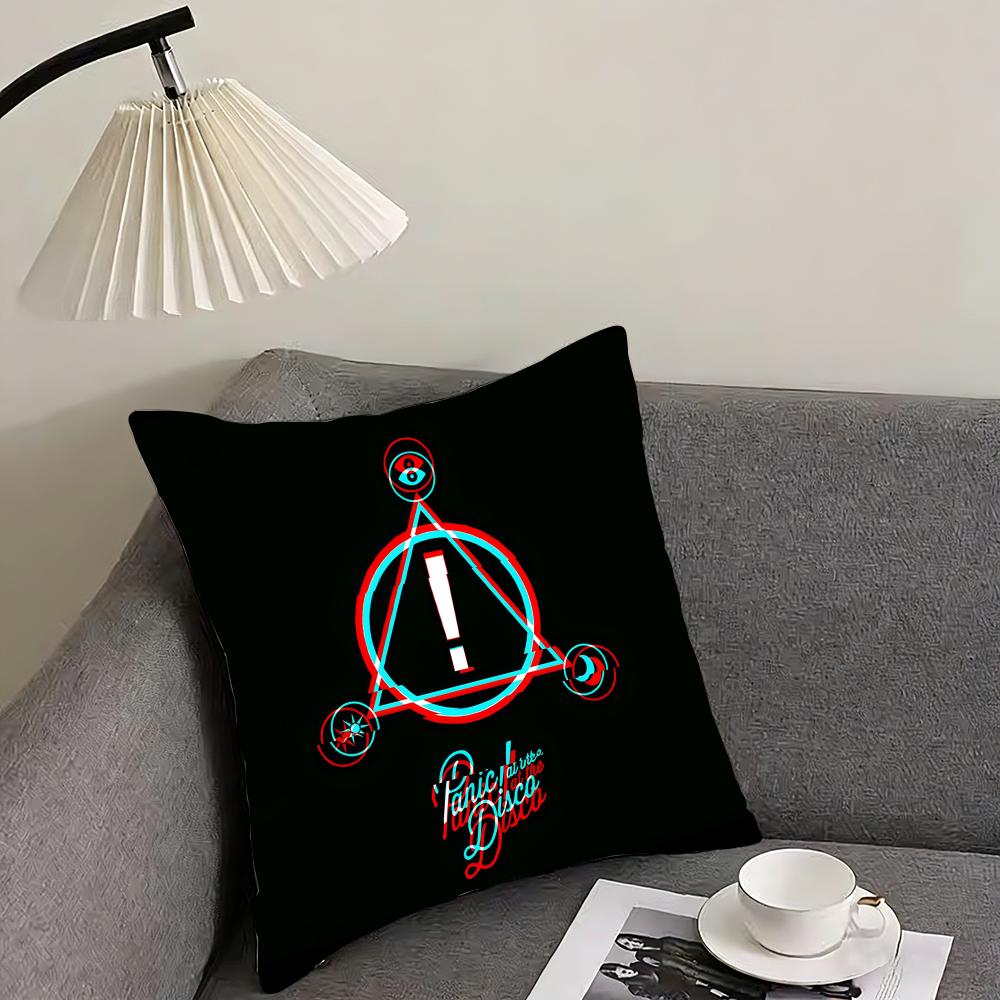 AAt The DiscoO Panic Band Cushion Cover Pillowcase Ultra Soft Skin Friendly Fabric Cloud Like Comfort Concealed Zipper