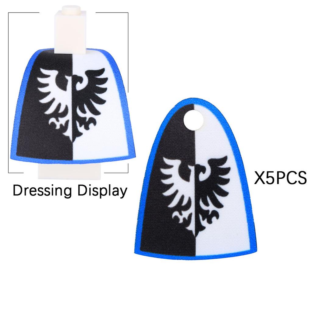 MOC Officer Cape Building Blocks Kit Medieval Lion Knights Figures Accessories Shawl Imitation Fur Cloak Bricks Toys Boys Gift