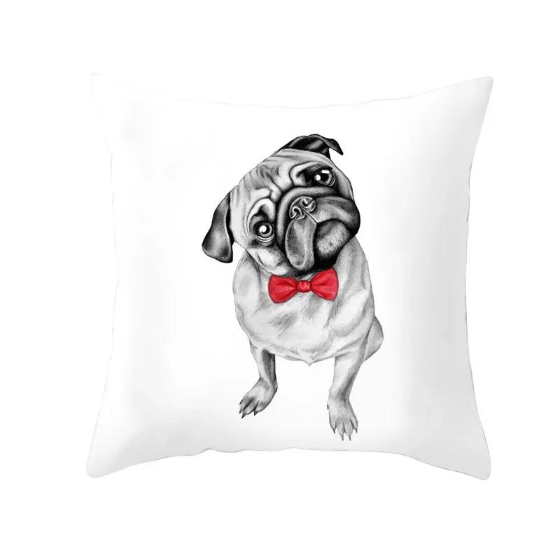 French Bulldog Dog Print Pattern Cushion Cover Home Living Room Sofa Bedroom Decoration Throw Pillow