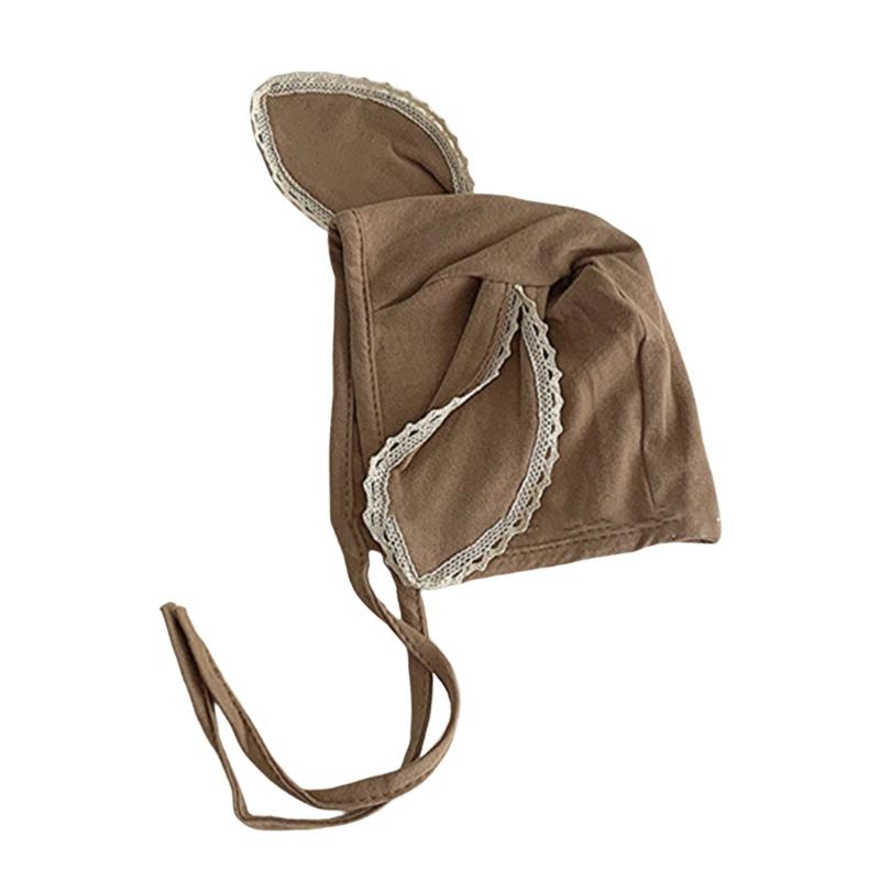 

Newborns Cotton Bonnet Hat with Earflaps and Chin Ties, Breathable Baby Fetal Caps Comfortable Toddlers Warm Hat хаки
