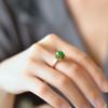 Xinjiang Hotan Jade Jasper S925 Silver Inlaid Jade Ring