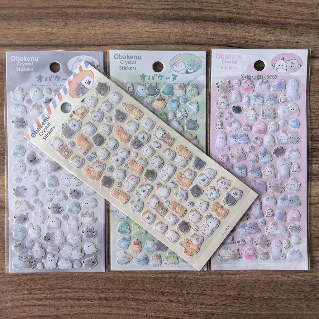 4 Pcs Crystal Epoxy Resin Cute Ghost Stickers Multiple Styles Cartoon Decor for Diaries Laptops BulingBulingStickers Store