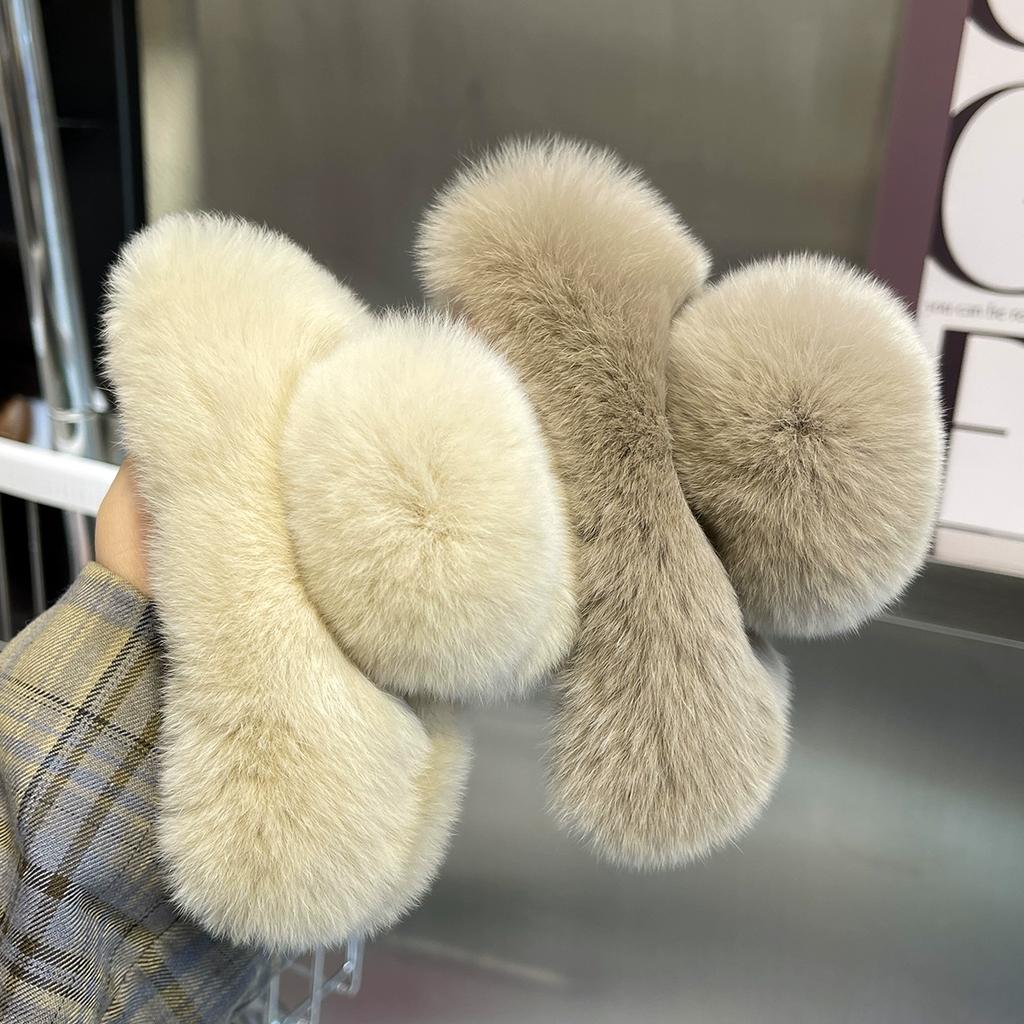 Really Rex Rabbit Hair Extra Large Grab Clip Temperament Clip Hairpin New Cute Plush Headdress Hair Grab Hair Accessories.