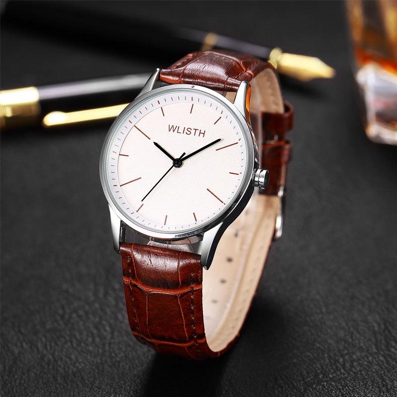 WLISTH Unisex Minimalist Luminous Watch with Steel & Leather Bands