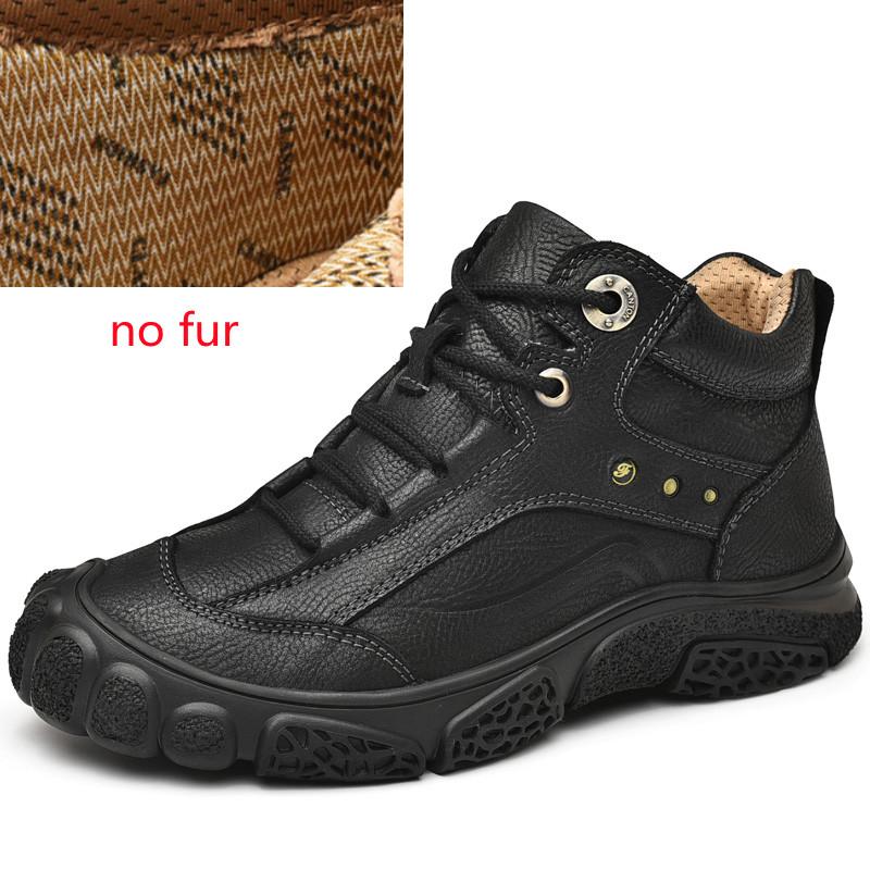 

Модные мужские ботинки по щиколотку, новые ботинки для походов из натуральной кожи, мужские повседневные ботинки из хлопка, теплые, нескользящие, износостойкие, мужские зимние ботинки 7